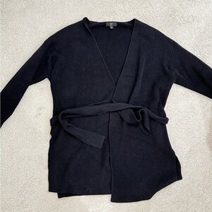 J. Crew Black Cardigan Sweater with Tie Waist